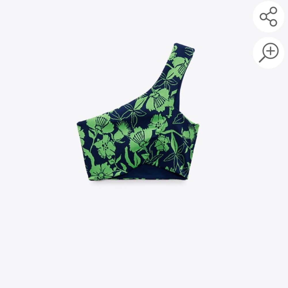 Zara coordinating set floral jacquard crop top and high rise flare set. Med. - Picture 9 of 12